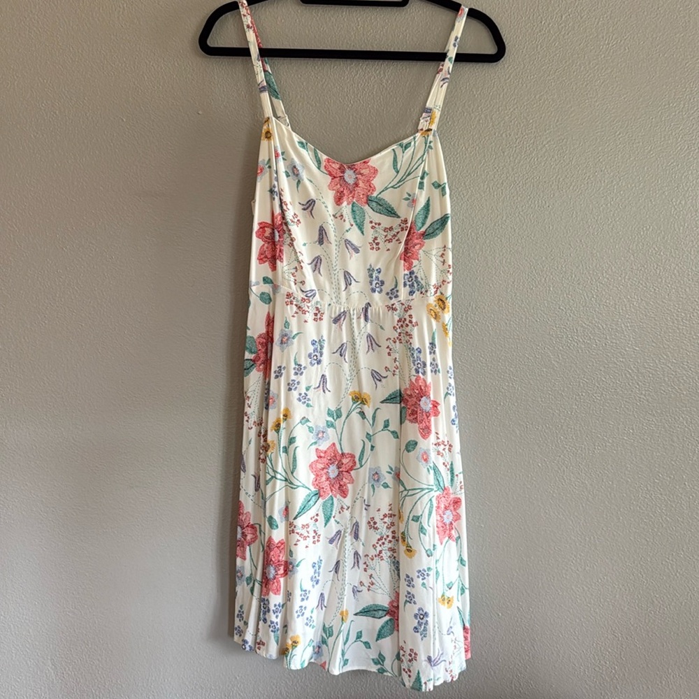Old Navy Floral Print A Line Dress Spaghetti Strap Mini Dress Size L